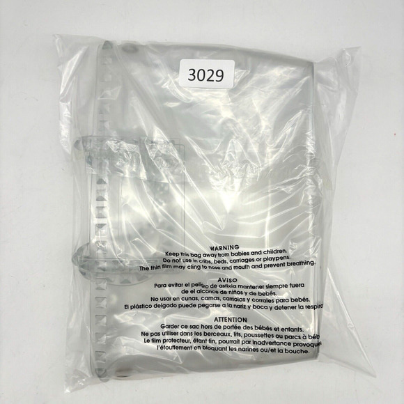 Vintage 00s Y2K Clear PVC Jelly Double Handle Pyramid Studded Purse 13x8" - Picture 12 of 12